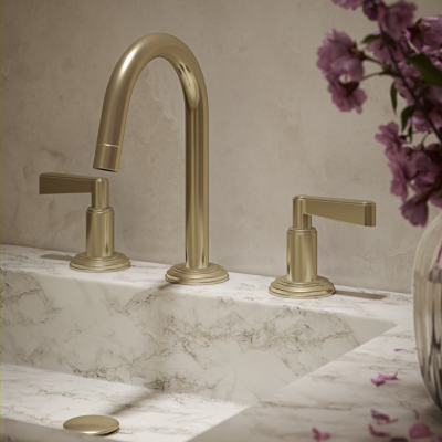 Anika Brass Deck Mounted Basin Tap with Lever Handles by The Watermark Collection