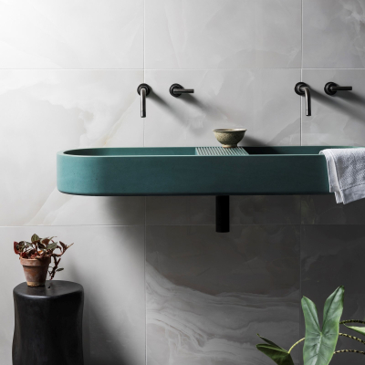 Sense Black Wall Mounted Basin Tap with Lever Handles by The Watermark Collection