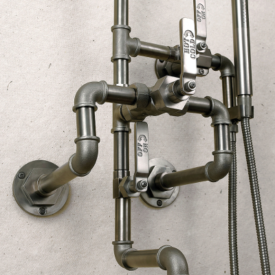 Elan Vital Black Wall Mounted Shower Item with Lever Handles by The Watermark Collection