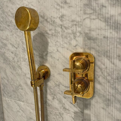 London Brass Wall Mounted Shower Mixer with Lever Handles by The Watermark Collection