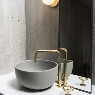 Brooklyn Brass Deck Mounted Basin Tap with Cross Handles by The Watermark Collection